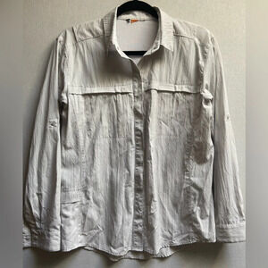 Eddie Bauer Women's UPF Guide 2.0 Snap Button Sz M